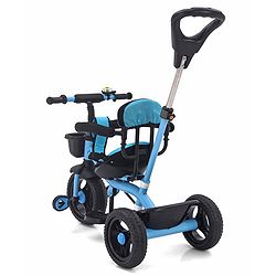 Babyhug Plug & Play Gladiator Tricycle With Parental Push Handle & Cushion Seat - Blue