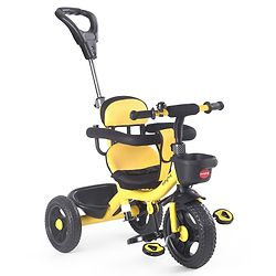 Babyhug Plug & Play Gladiator Tricycle With Parental Push Handle & Cushion Seat - Yellow
