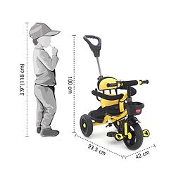 Babyhug Plug & Play Gladiator Tricycle With Parental Push Handle & Cushion Seat - Yellow