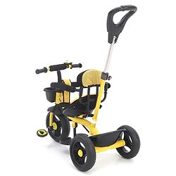 Babyhug Plug & Play Gladiator Tricycle With Parental Push Handle & Cushion Seat - Yellow