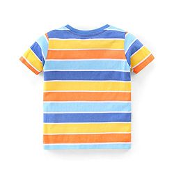Babyhug Single Jersey Half Sleeves T-Shirt & Denim Dungaree With Text Embroidery - Blue & Orange