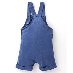 Babyhug 100% Cotton Half Sleeves Striped Inner Tee with Dungaree - Blue & Orange