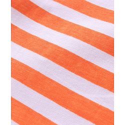Babyhug 100% Cotton Half Sleeves Striped Inner Tee with Dungaree - Blue & Orange