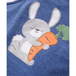 Babyhug 100% Cotton Half Sleeves Striped Inner Tee with Dungaree - Blue & Orange