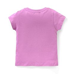 Babyhug Cotton Knit Half Sleeves Night Suit Giraffe Print - Lavender