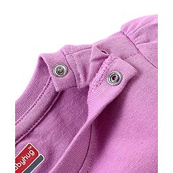 Babyhug Cotton Knit Half Sleeves Night Suit Giraffe Print - Lavender