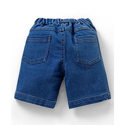 Babyhug Cotton Woven Half Sleeves Shirt & Denim Shorts Set Leaves Print - White & Blue