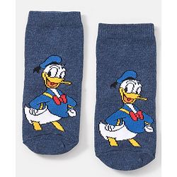 Cutewalk By Babyhug Anti Bacterial Ankle Length Non Terry Socks Mickey Mouse Design Pack of 3 - Navy Blue