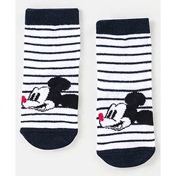 Cutewalk By Babyhug Anti Bacterial Ankle Length Non Terry Socks Mickey Mouse Design Pack of 3 - Red