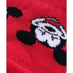 Cutewalk By Babyhug Anti Bacterial Ankle Length Non Terry Socks Mickey Mouse Design Pack of 3 - Red