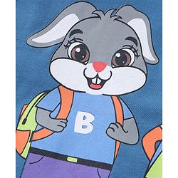 Babyhug 100% Cotton Knit Half Sleeves T-Shirt & Shorts Set Bunny Print - Blue