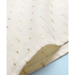 Babyhug Boys Three Fourth Sleeve Chanderi Butti Kurta With Lurex Stipe Dobby Dhoti - Off White