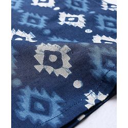 Babyhug 100% Cotton Full Sleeves Kurti Block Print - Blue