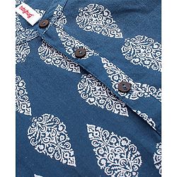 Babyhug 100% Cotton Woven Full Sleeves Kurta with Pyjama Set Floral Print - Blue