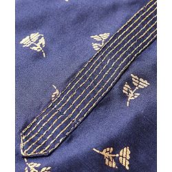 Babyhug Full Sleeves Kurta & Pyjama Set Floral Print- Navy Blue
