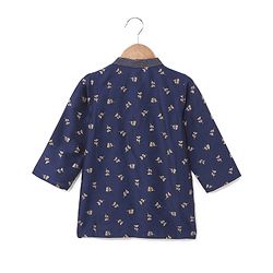 Babyhug Full Sleeves Kurta & Pyjama Set Floral Print- Navy Blue