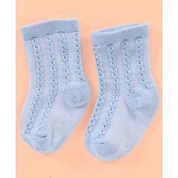 Cutewalk By Babyhug Anti Bacterial Ankle Length Non Terry Socks Striped Design Pack of 3- Blue