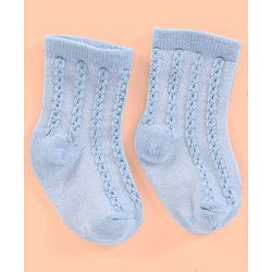 Cutewalk By Babyhug Anti Bacterial Ankle Length Non Terry Socks Striped Design Pack of 3- Blue