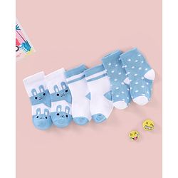 Cutewalk By Babyhug Anti Bacterial Ankle Length Non Terry Socks Polka Dots Design Pack of 3- Blue