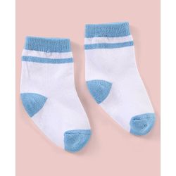 Cutewalk By Babyhug Anti Bacterial Ankle Length Non Terry Socks Polka Dots Design Pack of 3- Blue