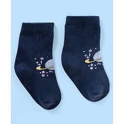 Cute Walk by Babyhug Non Terry Cotton Knit Ankle Length Anti Bacterial Socks Star Design Pack of 3 - Blue & Yellow