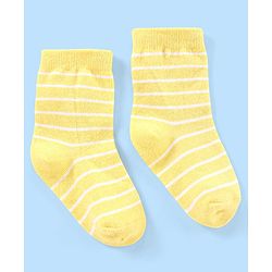 Cute Walk by Babyhug Non Terry Cotton Knit Ankle Length Anti Bacterial Socks Star Design Pack of 3 - Blue & Yellow