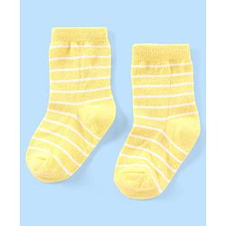 Cute Walk by Babyhug Non Terry Cotton Knit Ankle Length Anti Bacterial Socks Star Design Pack of 3 - Blue & Yellow