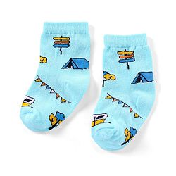 Cutewalk By Babyhug Anti Bacterial Ankle Length Non Terry Socks Striped Pack of 3 - Blue