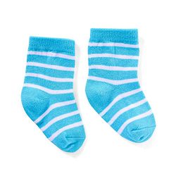 Cutewalk By Babyhug Anti Bacterial Ankle Length Non Terry Socks Striped Pack of 3 - Blue