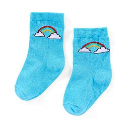 Cutewalk By Babyhug Anti Bacterial Ankle Length Non Terry Socks Striped Pack of 3 - Blue