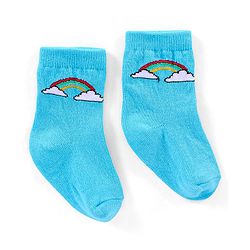 Cutewalk By Babyhug Anti Bacterial Ankle Length Non Terry Socks Striped Pack of 3 - Blue