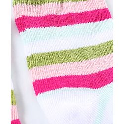 Cutewalk By Babyhug Anti Bacterial Ankle Length Non Terry Socks Floral Design Pack of 3- Yellow & Purple