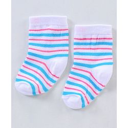 Cutewalk By Babyhug Anti Bacterial Ankle Length Non Terry Socks Strawberry Design Pack of 3- Pink