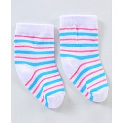 Cutewalk By Babyhug Anti Bacterial Ankle Length Non Terry Socks Strawberry Design Pack of 3- Pink