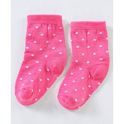 Cutewalk By Babyhug Anti Bacterial Ankle Length Non Terry Socks Strawberry Design Pack of 3- Pink