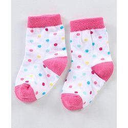 Cutewalk By Babyhug Anti Bacterial Ankle Length Non Terry Socks Unicorn Design Pack of 5 - Pink &  Blue