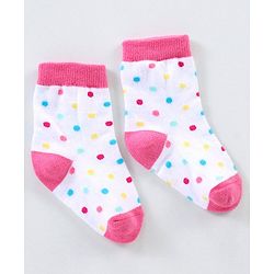 Cutewalk By Babyhug Anti Bacterial Ankle Length Non Terry Socks Unicorn Design Pack of 5 - Pink &  Blue