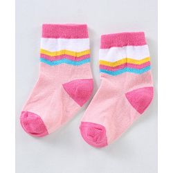 Cutewalk By Babyhug Anti Bacterial Ankle Length Non Terry Socks Unicorn Design Pack of 5 - Pink &  Blue