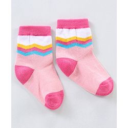 Cutewalk By Babyhug Anti Bacterial Ankle Length Non Terry Socks Unicorn Design Pack of 5 - Pink &  Blue