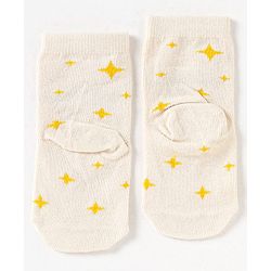 Cute Walk by Babyhug Non Terry Cotton Knit Ankle Length Anti Bacterial Socks Star Design Pack of 3 - Black & Blue