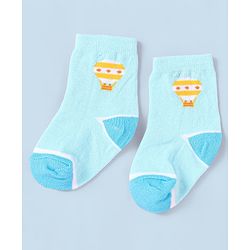 Cute Walk by Babyhug Non Terry Cotton Knit Ankle Length Anti Bacterial Socks Horse Design Pack of 3 - Yellow & Blue