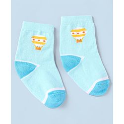 Cute Walk by Babyhug Non Terry Cotton Knit Ankle Length Anti Bacterial Socks Horse Design Pack of 3 - Yellow & Blue
