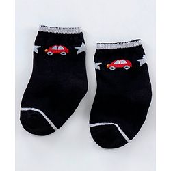 Cutewalk By Babyhug Anti Bacterial Ankle Length Non Terry Socks Car Design Pack of 3- Yellow & Black