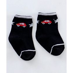 Cutewalk By Babyhug Anti Bacterial Ankle Length Non Terry Socks Car Design Pack of 3- Yellow & Black