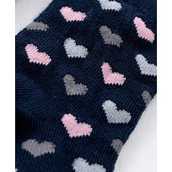 Cutewalk By Babyhug Anti Bacterial Ankle Length Non Terry Socks Heart Design Pack of 5 - Multicolour