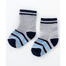 Cutewalk By Babyhug Anti Bacterial Ankle Length Non Terry Socks Submarine Design Pack of 5 - Blue & Black
