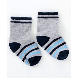 Cutewalk By Babyhug Anti Bacterial Ankle Length Non Terry Socks Submarine Design Pack of 5 - Blue & Black