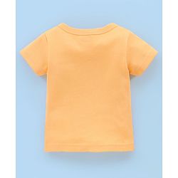 Babyhug 100% Cotton Knit Half Sleeves Vests Food & Star Print Pack of 3 - Green Blue & Orange