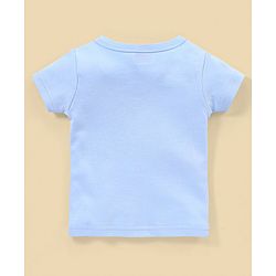Babyhug 100% Cotton Knit Half Sleeves Striped & Dino Printed Vests Pack of 3 - White & Blue