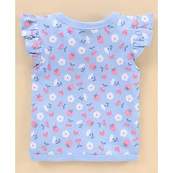 Babyhug 100% Cotton Short Sleeves Vests Cherry Print Pack of 3 - Blue & White